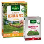 Terrain Sec - Gazon Terrain Sec - 1 kg + Soin Regarnissage Universel 2 en 1 - 500 g - face recto